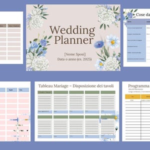 Wedding Planner Matrimonio in Italiano – Planner Digitale e Stampabile – 20+ pagine PDF – Lista invitati, budget, checklist, tableau ecc.