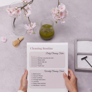 Blush & Gold Planner Canva Template | Daily Weekly Monthly Planner | Cleaning Checklist | Editable Digital Planner | Mearagrafica