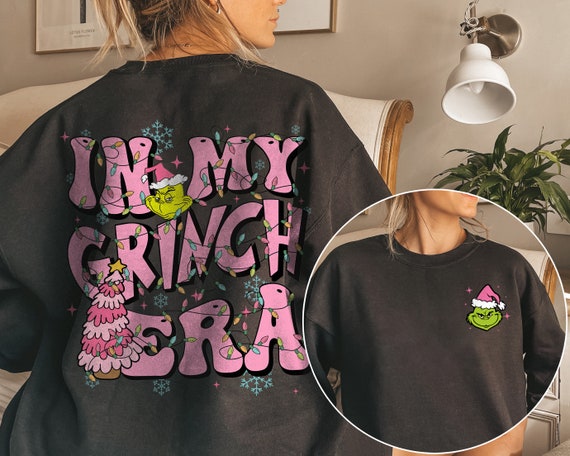 Retro In My Grinch Era Pink Sweatshirt, Grinch Pi… - image 5