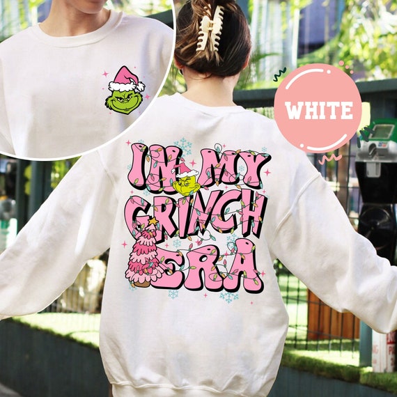 Retro In My Grinch Era Pink Sweatshirt, Grinch Pi… - image 1