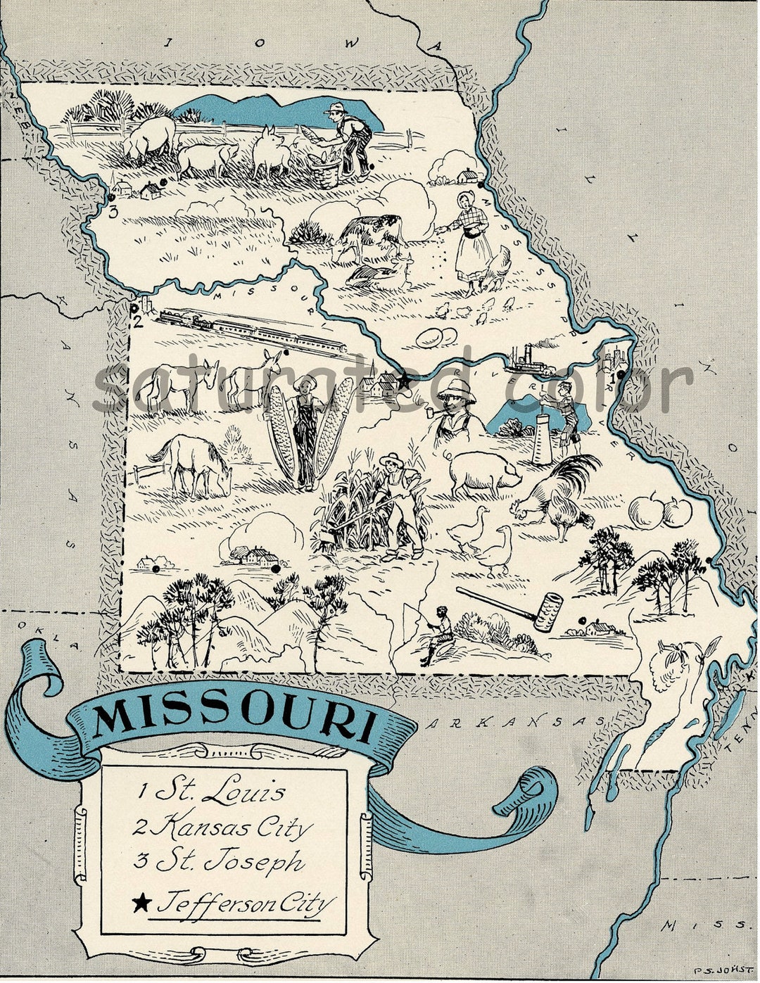 Charming Keychain Missouri map Key Ring, Missouri map