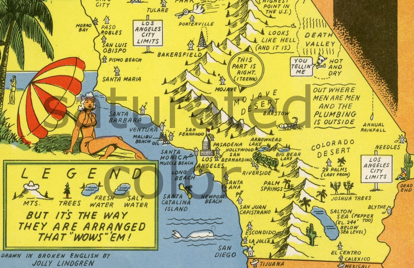 VINTAGE California Picture Map High Res Digital Image - Etsy