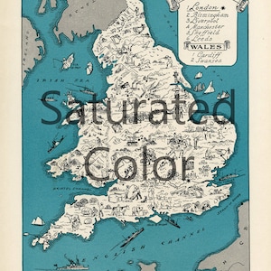 Jahrgang Bild ENGLAND Wales Großbritannien Karte Digital Download Karte basteln Drucken & Frame 8 x 10 oder für Kissen Totes Karten Hochzeit Paul Spener Johst