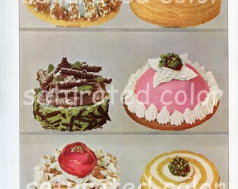 Torten Torten Dessert Jahrgang 1929 - hochauflösende digitale Bild - Konditorei Bäckerei Bäcker Schokolade Braut Petit Fours Gourmet Geburtstagstorte
