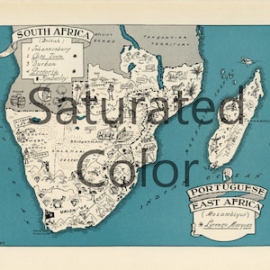 Zuid-Afrika kaart Digital Download vintage afbeelding kaart - DIY print & frame 8 x 10 of voor kussens Totes kaarten bruiloft Paul Spener Johst Durban