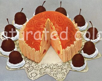 Eis Bombe Dessert Jahrgang 1929 - hochauflösende digitale Bild - Konditorei Bäckerei Bäcker Schokolade Braut Geburtstag Petit Fours Kuchen Torten