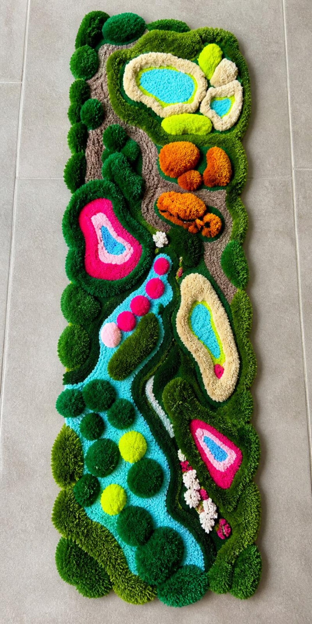 3D Moss Rug Runner Hand Tufted Landscape Rug Aesthetic Nature Inspired ...