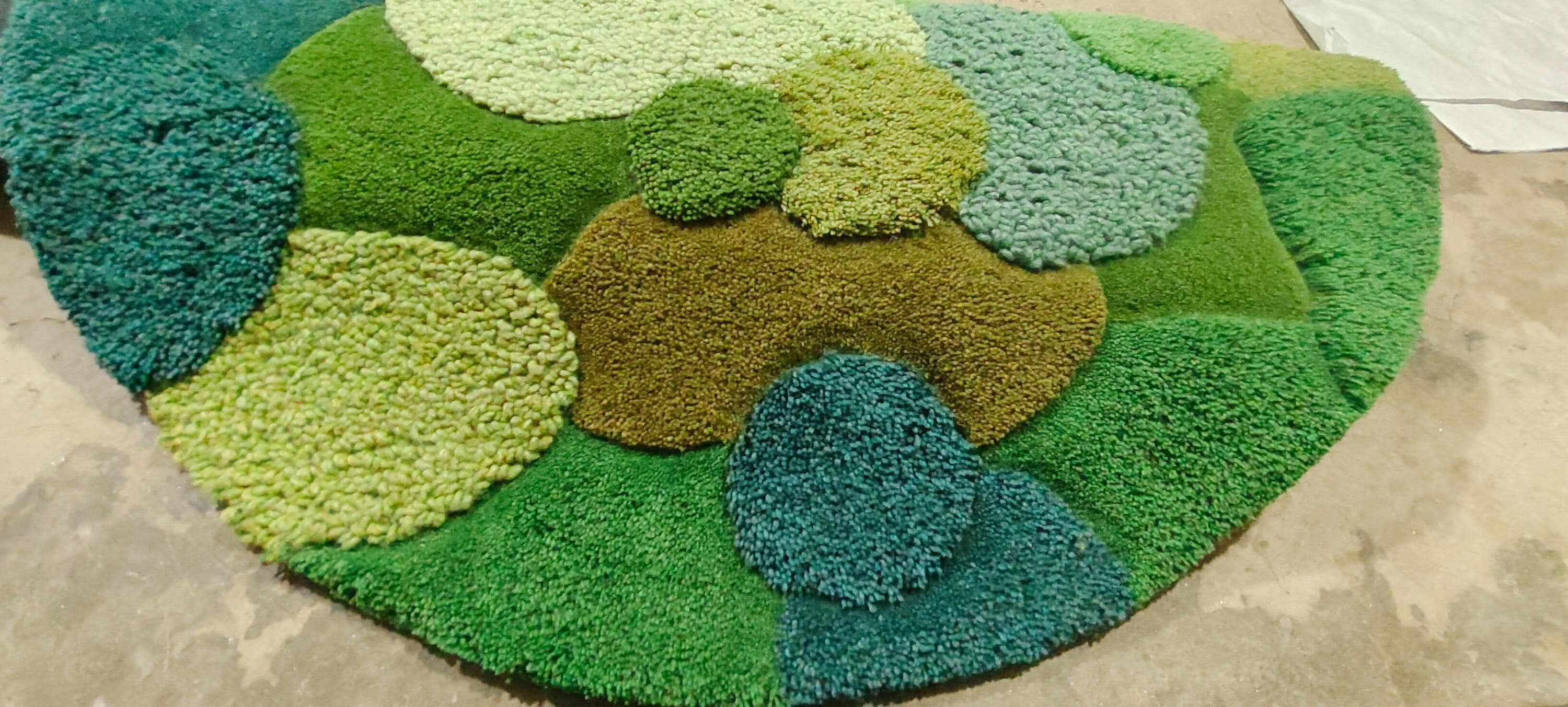 Hand Tufted Moss Rug 3D Texture Green Forest Rug Large Oval Area Rug ...