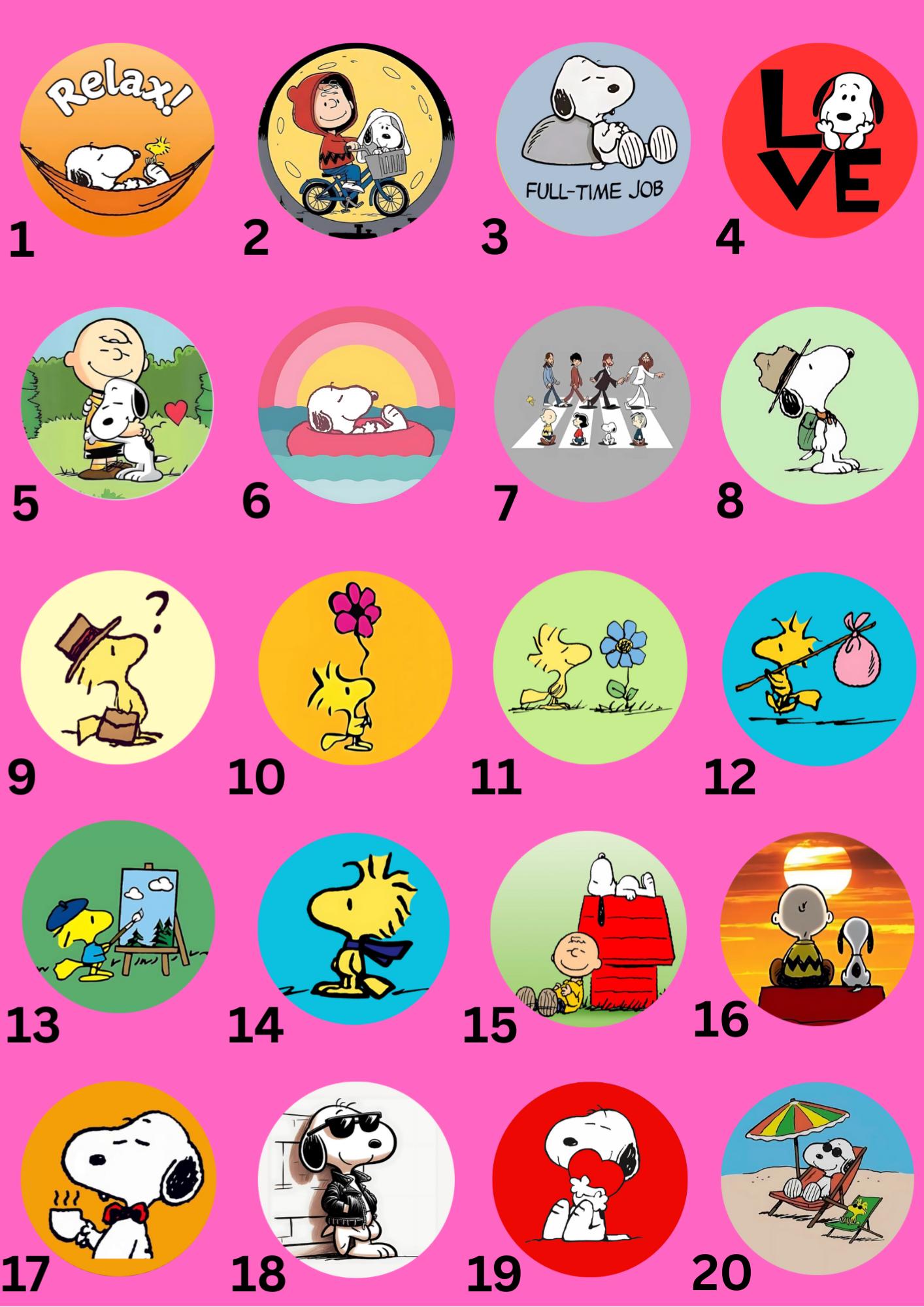 Fanmade Snoopy Pins/Button/Keychain/Bottle Opener, Woodstock, Charlie and Friends