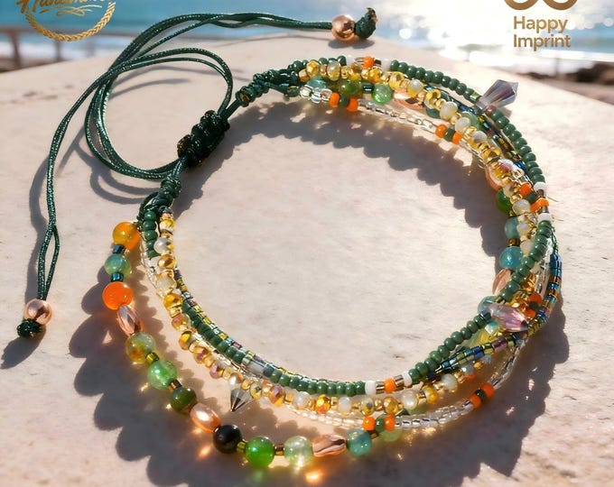 Handmade Adjustable Multi-Layer  Colorful Beaded Boho Versatile Bracelet – Personalized Elegant Gift for Her