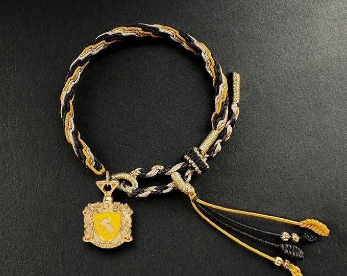 Harry Potter Series Hufflepuff-themed Handmade Woven Hand Rope Bracelet/Adjustable Bracelet/Handmade Jewelry/Dainty bracelet/Couple's Gift