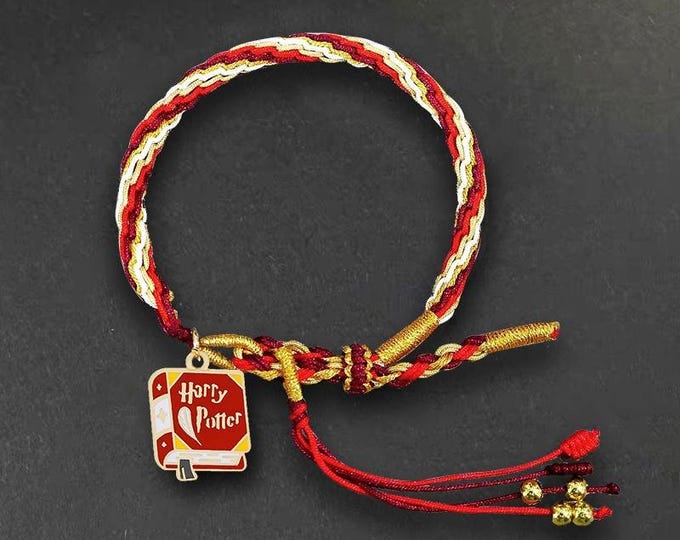 Harry Potter Series Magic Book-themed Handmade Woven Hand Rope Bracelet(4 Colors Available)/Adjustable Bracelet/Holiday Gifts/Couple's Gift