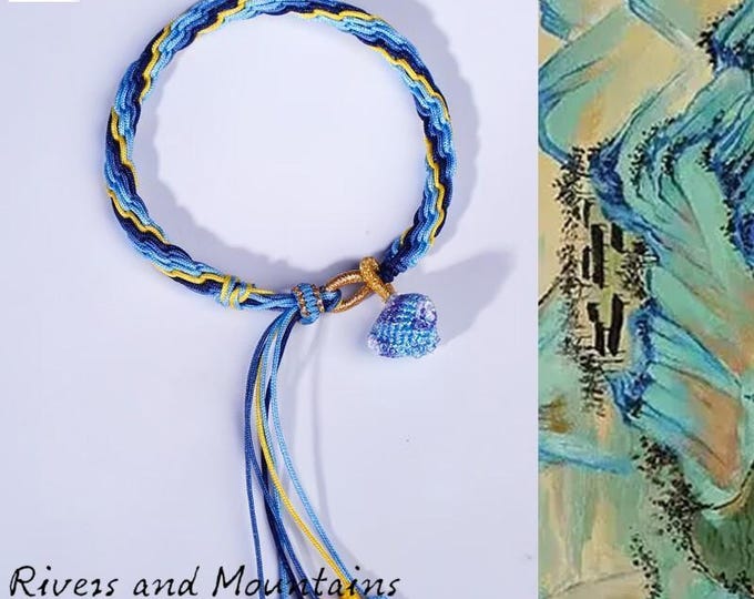 Oil Painting Series Minimalist Chinese-style Handmade Adjustable 100% Cotton Woven Women's Hand Rope/Dainty bracelet/Couple's Gift