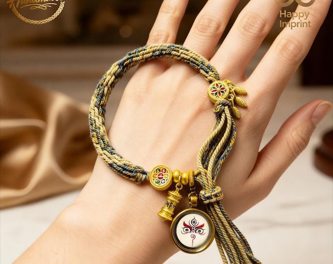 Hand-Woven White Jambhala Feng Shui Bracelet | Energy Stabilization Amulet | Energy Healing Gift (9 Styles Available)