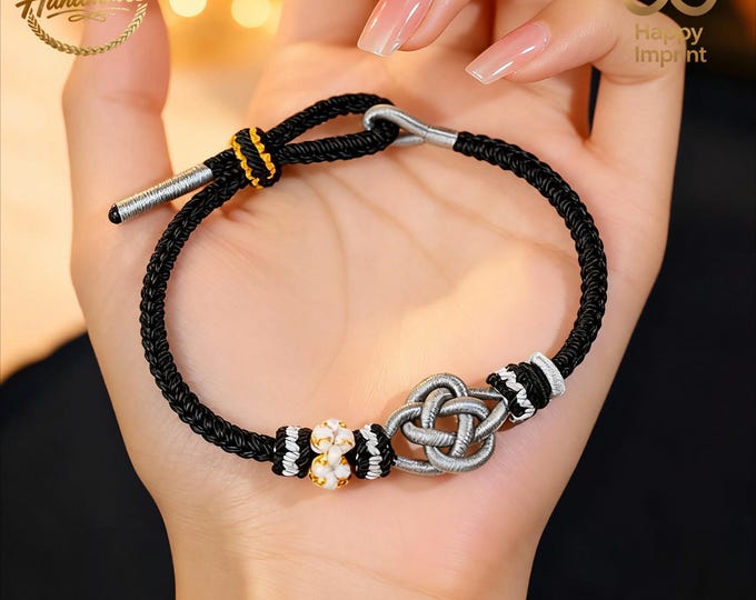 Handmade Custom Woven Bracelet - Couple Personalized Good Luck