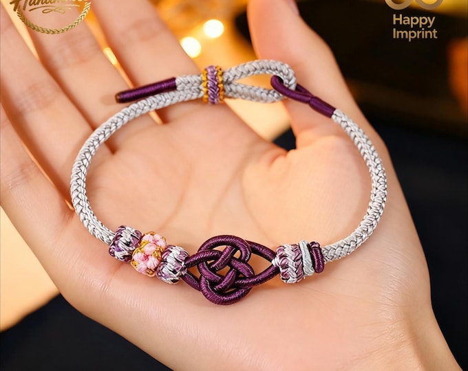 Handmade Custom Woven Good Luck Bracelet - Dainty Adjustable Couple Gift for Her