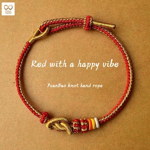 Yuanbao Knot Bracelet: Chinese Style Woven Cotton Hand Rope