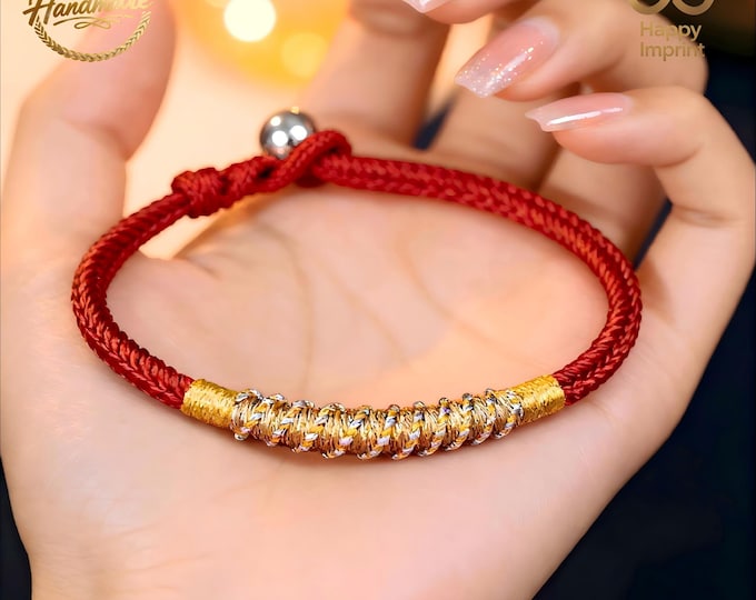 Handmade Custom Woven Couple Set Red String Bracelet Birthday/Anniversary/Romantic Gift for Her