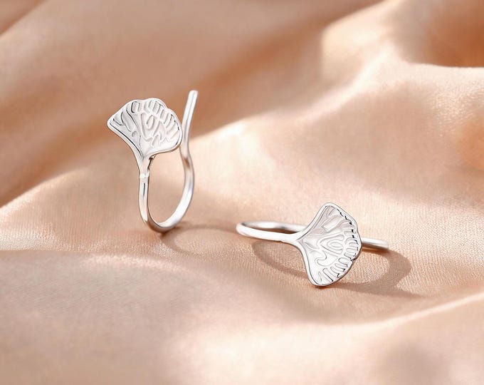Charming Minimalist S999 Sterling Silver Ginkgo Leaf Hook Earrings, Delicate Nature Inspired Jewelry, Perfect Simple Gift for Her Daily Wear