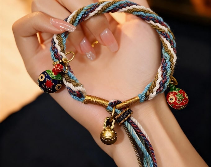 Hand-Woven Tunjin Beast Bracelet | Wealth Guardian Bracelet | Tibetan-Style Spiritual Jewelry | Energy Healing Gift | Bohemian Holiday Gift