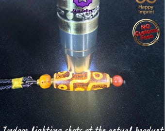 Himalayan Natural Agate Nine-Eyed Dzi Bead Necklace | Spiritual Awakening Amulet | Spiritual Aura Protective Talisman | Temple Jewelry