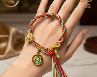 Hand-Woven Rainbow-Colored Green Tara Meditation Bracelet|Mindfulness Bracelet|Chakra Healing Bracele (9 Styles Available)