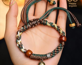 Tibetan Lucky Knot Bracelet Weave Bracelet Matching Couple Bracelets His and Her Gifts Long Distance Affordable Christmas Gifts