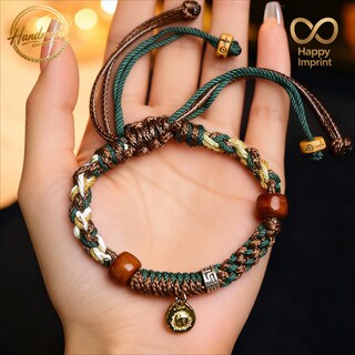 EXINOX Bracciale Tradizionale Tibetano Con Nodo Spirituale Buddista - Regolabile Da 15 A 24 Cm - Uomo/Donna