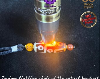 Himalayan Natural Agate Nine-Eyed Dzi Bead | Spiritual Awakening Amulet | Spiritual Aura Protective Talisman | Living Buddha-Blessed Gift