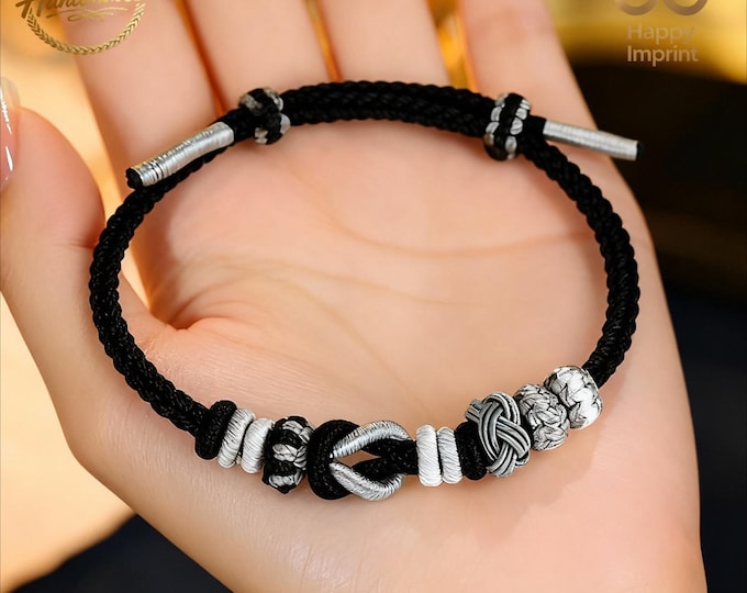 Handmade Custom Woven Cotton Bracelet Set - Dainty Personalized Couples Good Luck Bracelets