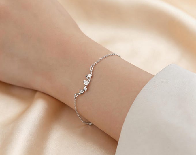 S925 Sterling Silver Leaf Bracelet - Dainty Olive Branch Charm Jewelry for Women, Minimalist Nature Inspired Bracelet, Anniversary Gift