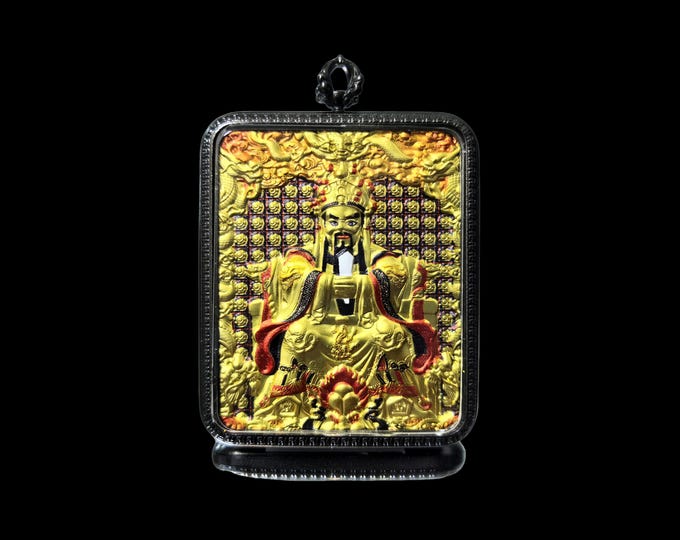 Hand Painted Long Wu Ye Thangka Necklace Pendant, Chinese Feng Shui Talisman Jewelry Gift