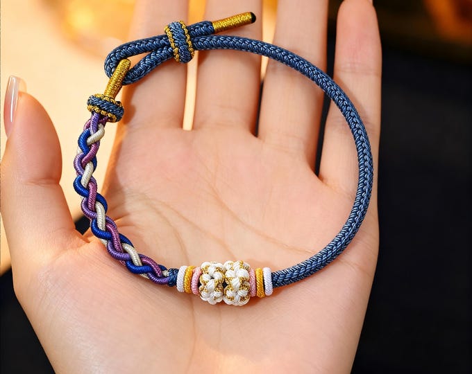 DIY Hand-Crafted Colorful Series - Blue Adjustable Women's Woven Bracelets (12 Styles Available)/Lucky knots bracelet