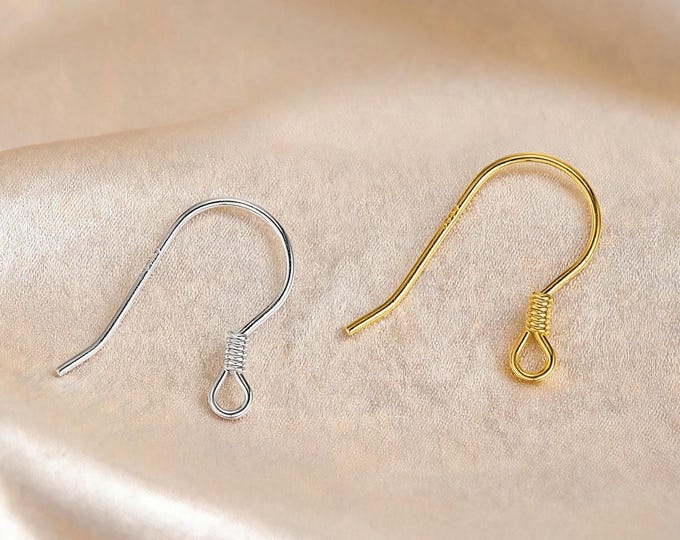 All Premium 0.6mm Solid 999 Sterling Silver French Ear Wire Hooks with Coil Findings for Earring Making Jewelry DIY Making Supplies