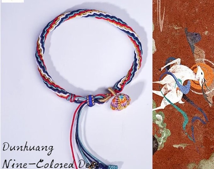 Oil Painting Series Minimalist Chinese-style Dunhuang Color Scheme Handmade Adjustable 100% Cotton Woven Women's Hand Rope/Dainty bracelet