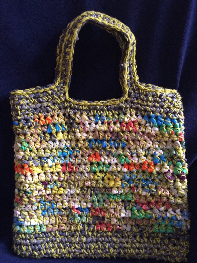 Plarn and Yarn Market Tote Bag made from Recycled Bags