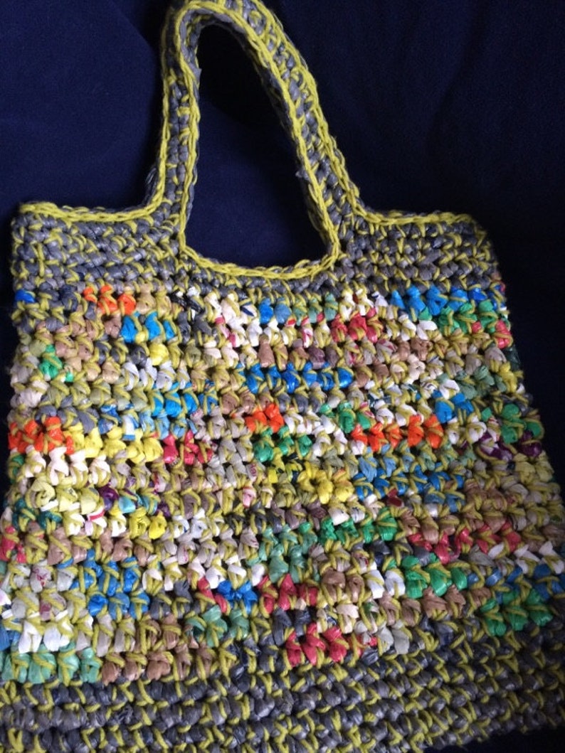 Plarn and Yarn Market Tote Bag made from Recycled Bags