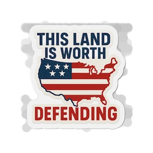 Patriotic Die-Cut Magnet, USA Flag Fridge Decor, American Pride Home Decoration, Military Gift, America Lover Refrigerator Sticker