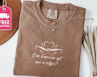 Coffee Lover Gift Custom Colors, Retro Coffee Shirt, Coffee Club Tshirt, Foodie Shirt, Aesthetic Shirt, Comfort Colors Coffee T-shirt