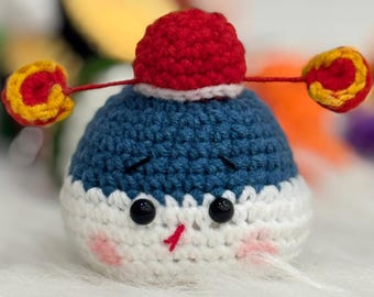 Handmade Crochet Alien Plush Toy – Kawaii Amigurumi Doll with Antennae, Cute Round Stuffed Toy, Soft Collectible Gift for Kids & Friends