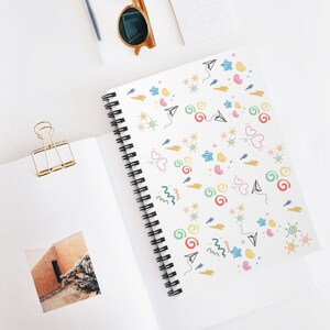 Colorful Spiral Notebook - Whimsical Design for Creativity, Notebook for School, Journal, Doodle Pad, Gift for Kids