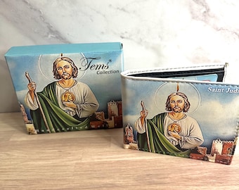 Handcrafted Mexican Wallet – Saint Judas, Virgin of Guadalupe