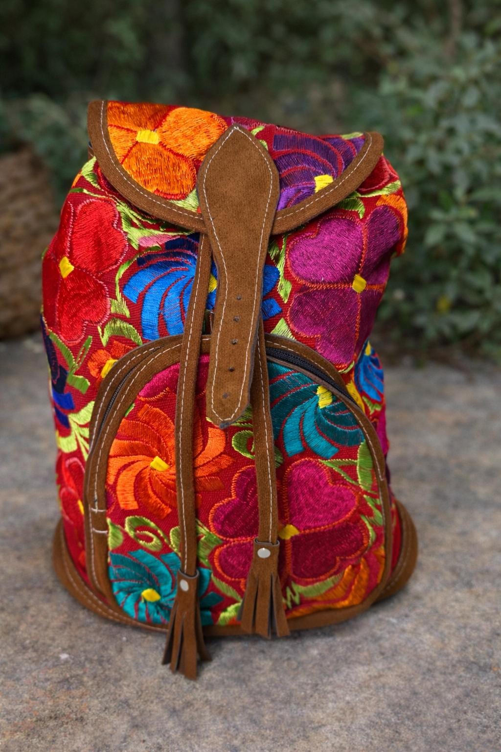 china embroidered leather backpack Interact Handmade Boho Chic Spacious One of A Kind Women Antique Embroidery Rucksack #103 Fashion snacks or notes from admirers Two side pockets for water bottles or gear Interior padded sleeve that fits a 13” laptop or iPad Cushioned exterior zip pocket that fits a 16 laptop for easy access and security Adjustable straps to customize the fit Top grab handle for hanging and carrying ease Luggage sleeve to make this the perfect travel companion And so many other extras Butterfly Embroidered Leather Backpack-New Chinese