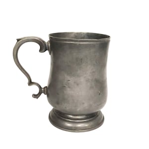 Vintage French Pewter Tankard | 18th–19th Century Baluster Mug | Rare Hallmarked Collectible