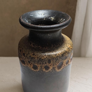 Vintage Fat Lava Keramik Vase – 1970s West German Pottery – Mid Century Modern Decor