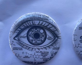 Celestial Sketch Badge, Anime Inspired Technical Design Pin, Manga Style Blueprint Accessory