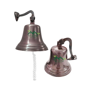 Handcrafted Antique Brass Ship Bell: Wall Mounted Dinner Bell