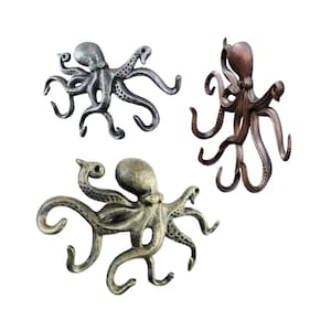 Multicolor Octopus Wall Hook: Nautical Coastal Decor