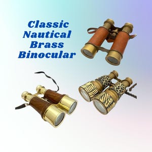 Vintage Brass Binoculars – Handcrafted Nautical Optics for Decor, Collectors, or Gifting | Antique Finish with Classic Maritime Style