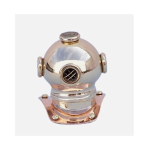 Brass & Copper Diving Helmet Paperweight: Vintage Nautical Decor
